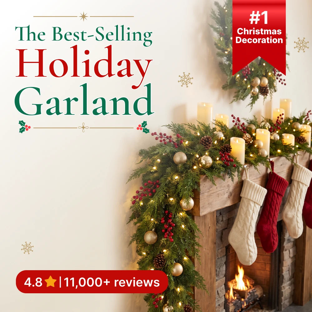 HollyCharm® 6ft Cedar Garlands