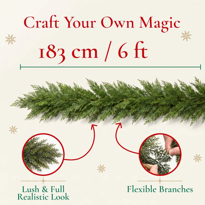 HollyCharm® 6ft Cedar Garlands